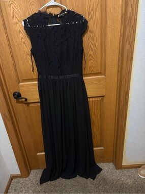 Miusol Black Lace Bodice Maxi Dress